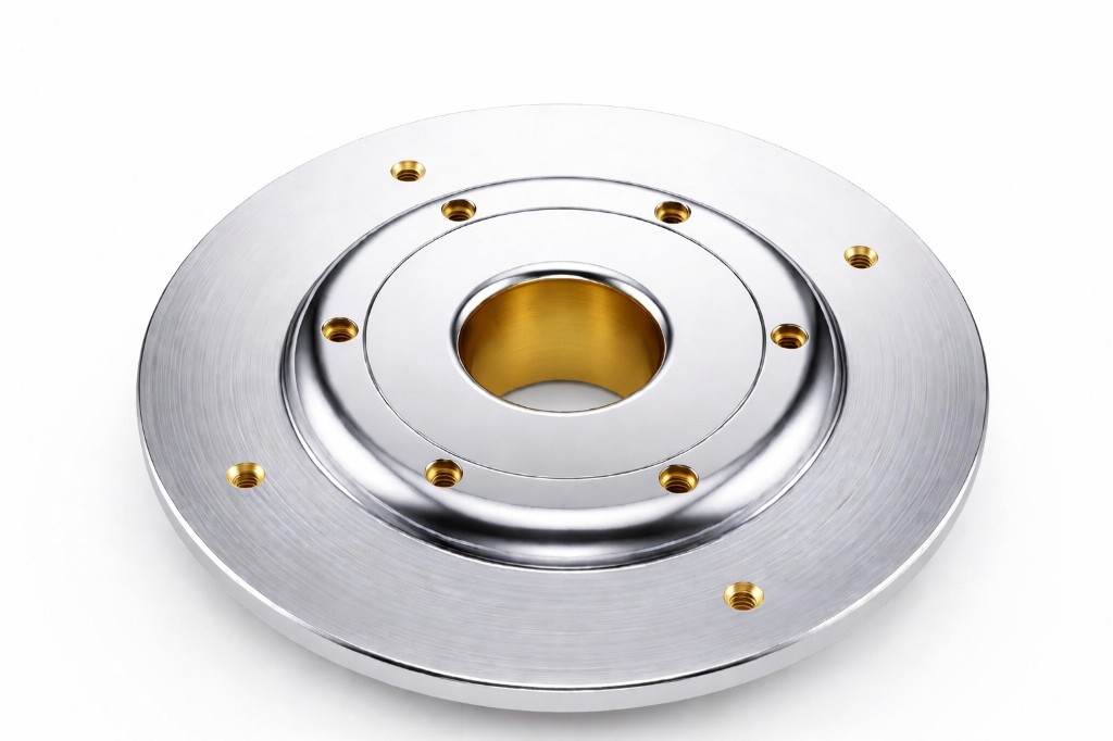 Forged speaker pole plate close-up